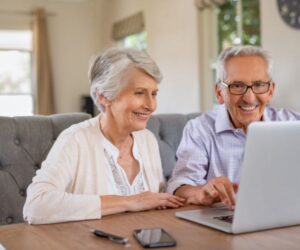 Older couple on computer